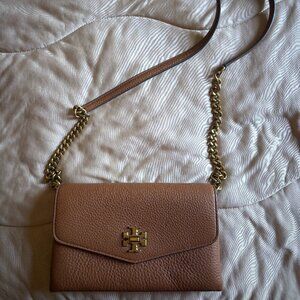 Tory Burch Pebbled Leather Chain Wallet